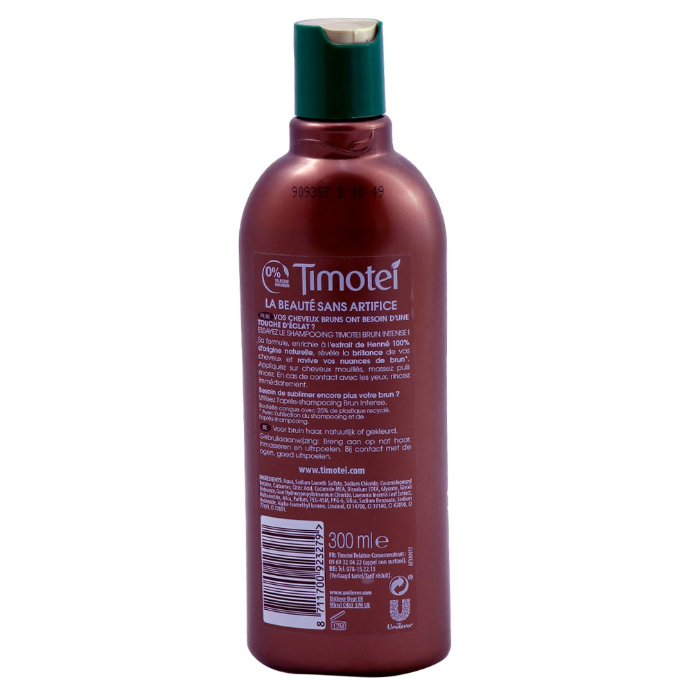 شامپو مراقبت از موهای قهوه ای تیموتی Timotei مدل Brun Intense حجم 300 میلی لیتر 2
